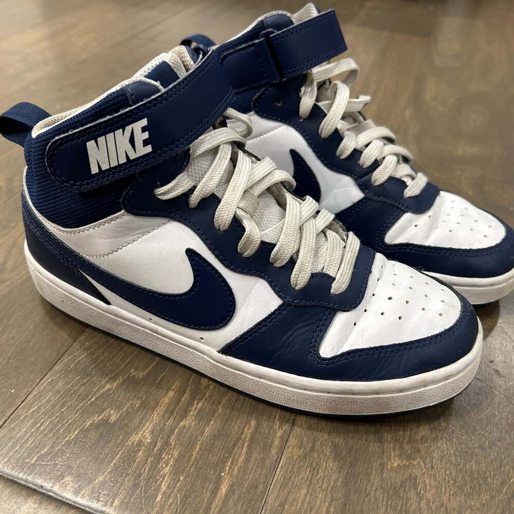 Nike Court Borough Mid 2 White Blue CD7782 107 Sneakers 5.5Y